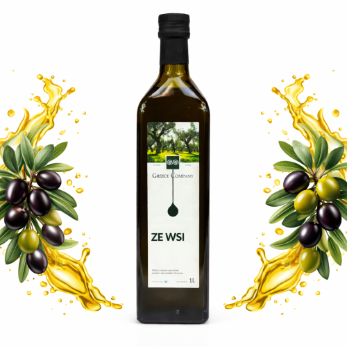 Oryginalna grecka oliwa z oliwek "ZE WSI" -extra virgin- 1l - łagodna