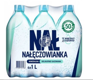 Woda mineralna Nałęczowianka lekko gazowana 1l - 6 butelek 