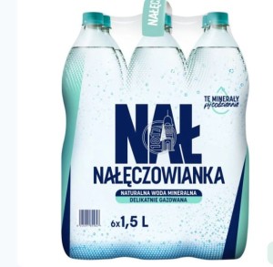 Woda mineralna Nałęczowianka lekko gazowana 1,5l - 6 butelek kaucja