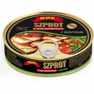 Zestaw 4 x Szprot W Sosie Pomidorowym Z Warzywami 160g