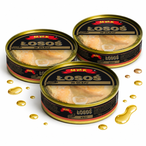 3 x ŁOSOŚ W OLEJU | ŁOSOŚ KONSERWA RYBNA | AROMATYCZNA RYBA W PUSZCE (1)