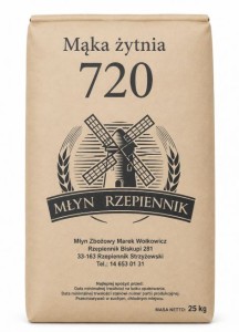 Mąka żytnia typ 720 25kg Młyn Rzepiennik