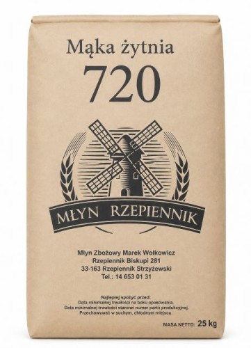 Mąka żytnia typ 720 25kg Rzepiennik