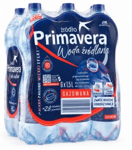 Woda Primavera gazowana 1,5l - 6 sztuk